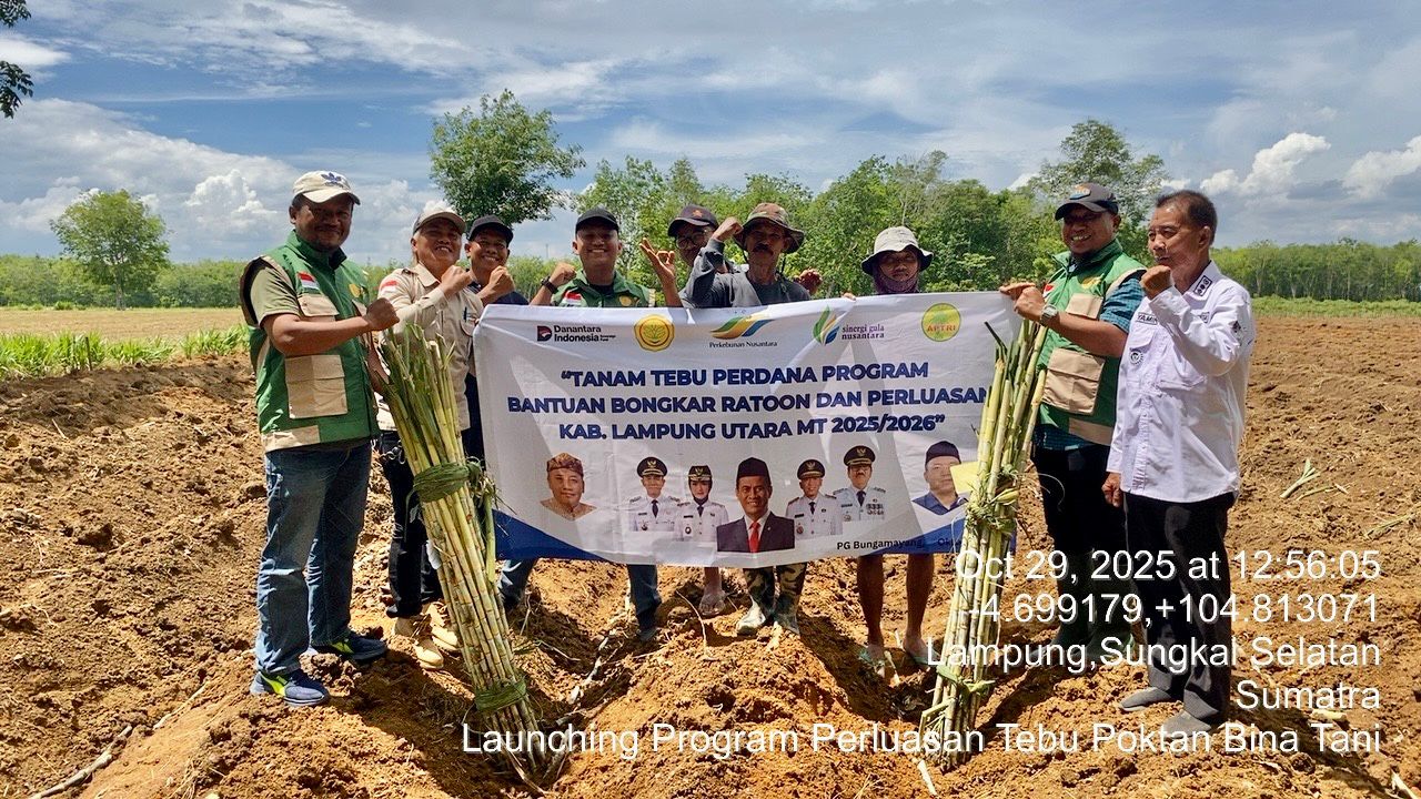 Launching Program Perluasan Tebu Gapoktan Margodadi dan Poktan Bina Tani, Kecamatan Sungkai Selatan
