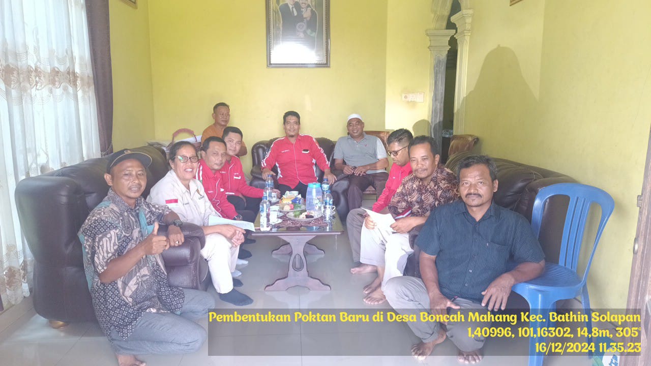 PERTEMUAN PEMBENTUKAN KELOMPOK TANI BARU DI DESA BONCAH MAHANG  KECAMATAN BATHIN SOLAPAN KABUPATEN BENGKALIS.