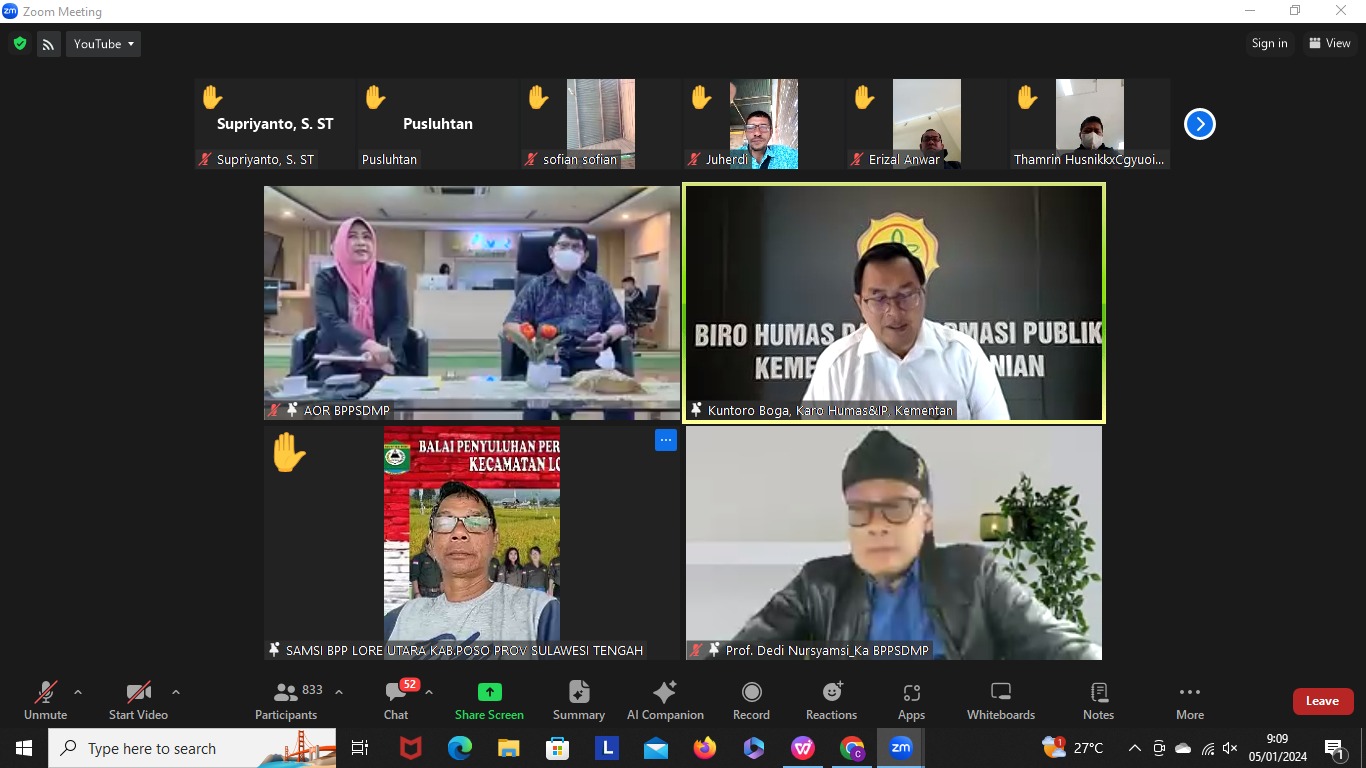 KEMENTAN OPTIMIS, KERJASAMA PEMERINTAH PUSAT, PETANI DAN PENYULUH PERTANIAN DAPAT MENGATASI PERMASALAHAN DI LAPANGAN