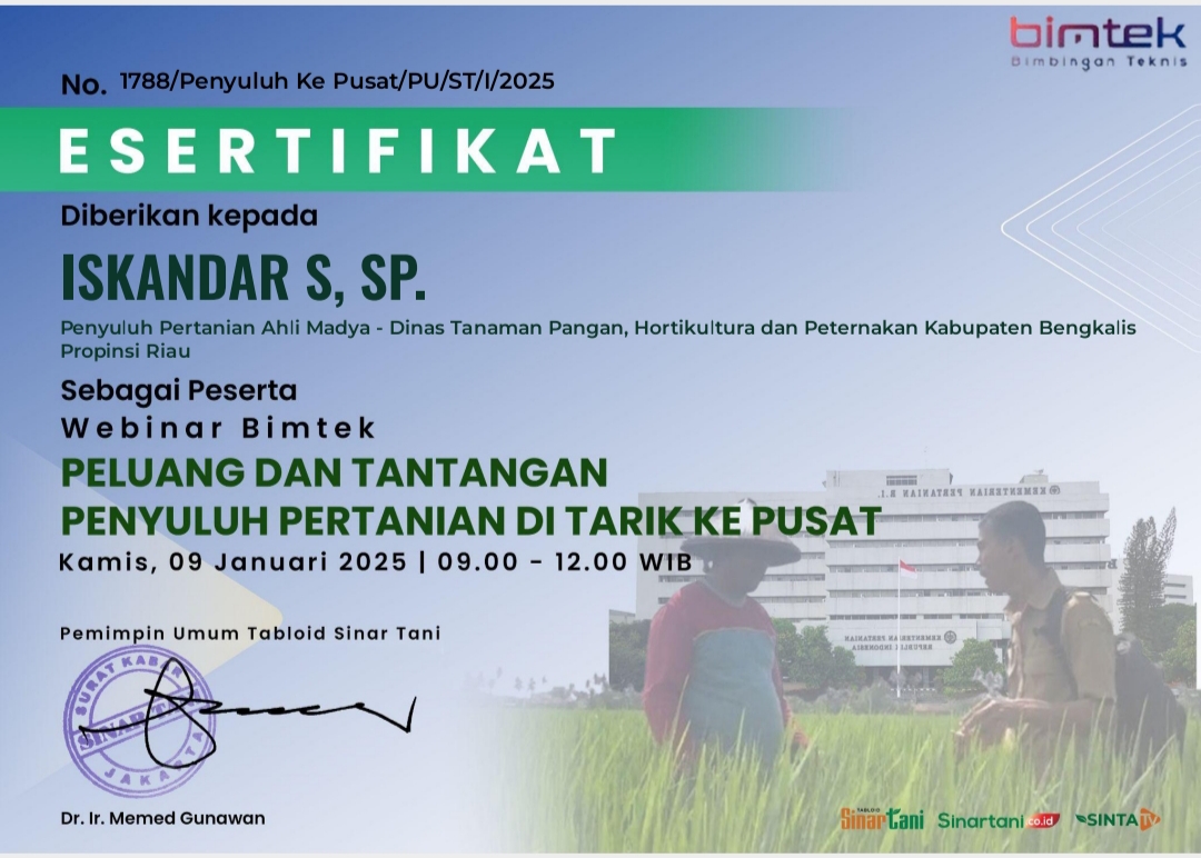 Bimtek Peluang dan Tantangan Penyuluhan Pertanian Ditarik ke Pusat