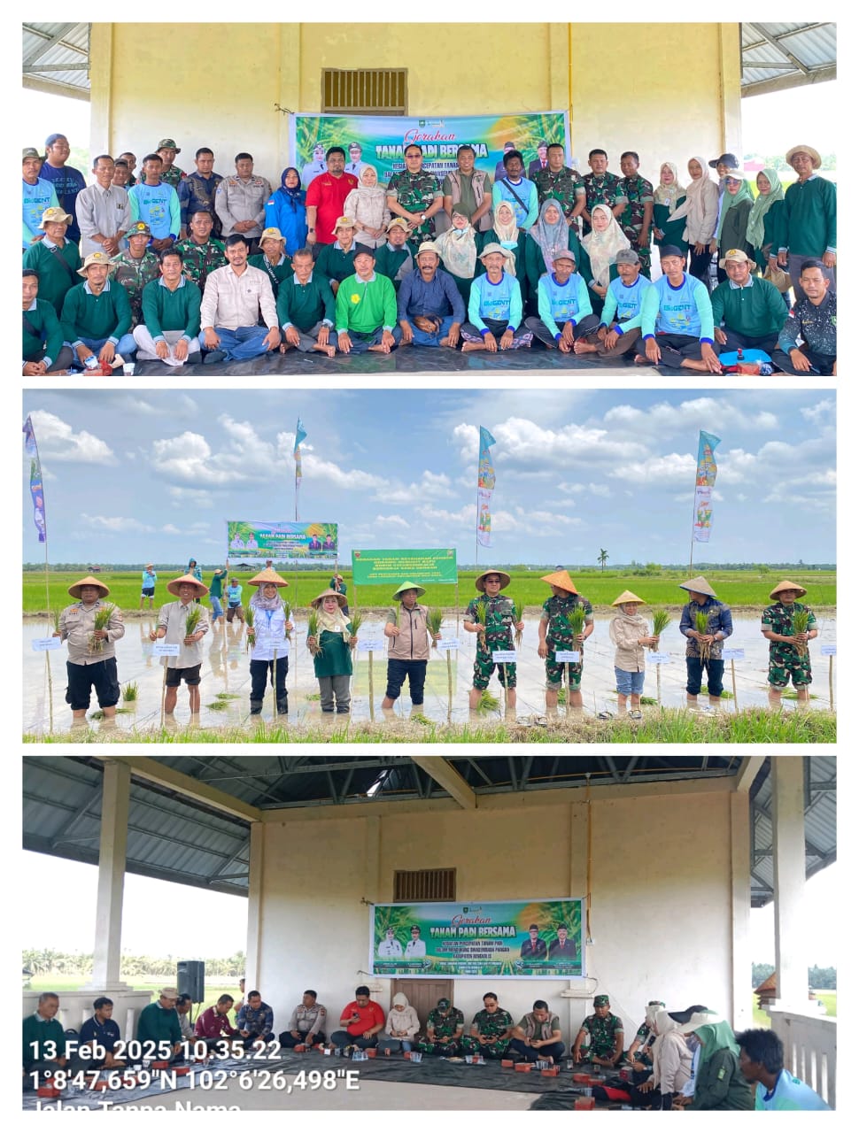 TNI, Penyuluh Pertanian dan Petani Desa Langkat Bersatu Padu Tanam Padi Dukung Swasembada Pangan