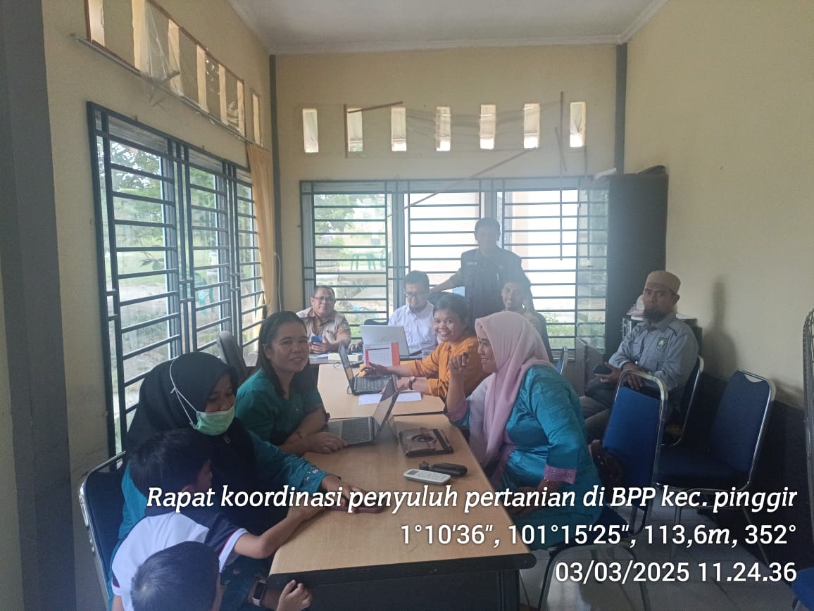 PERTEMUAN BULANAN UPT BALAI PENYULUHAN PERTANIAN PINGGIR 