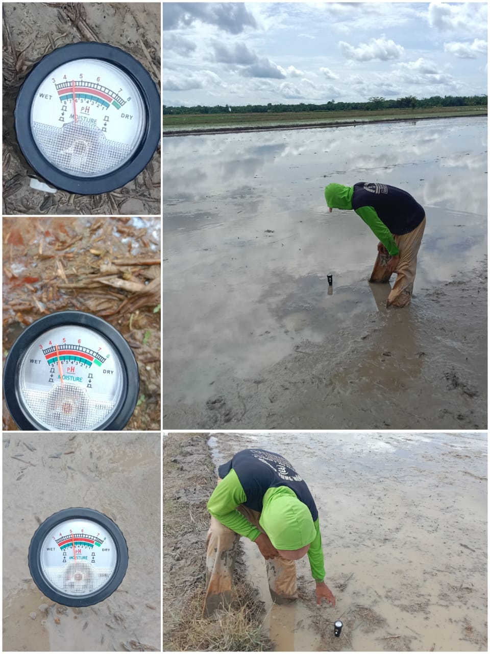 Pengukuran PH tanah di lahan desa langkat 