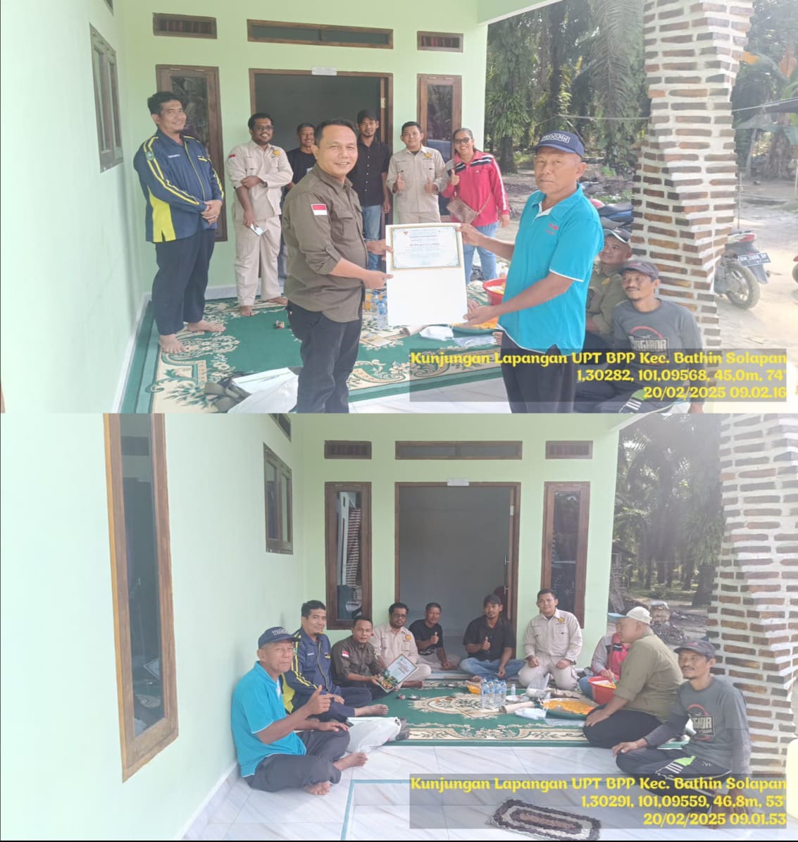 PENYERAHAN SERTIFIKAT  PRODUK PRIMA 3 KEPADA KELOMPOK TANI OLEH UPT. BPP  KECAMATAN BATHIN SOLAPAN KABUPATEN BENGKALIS