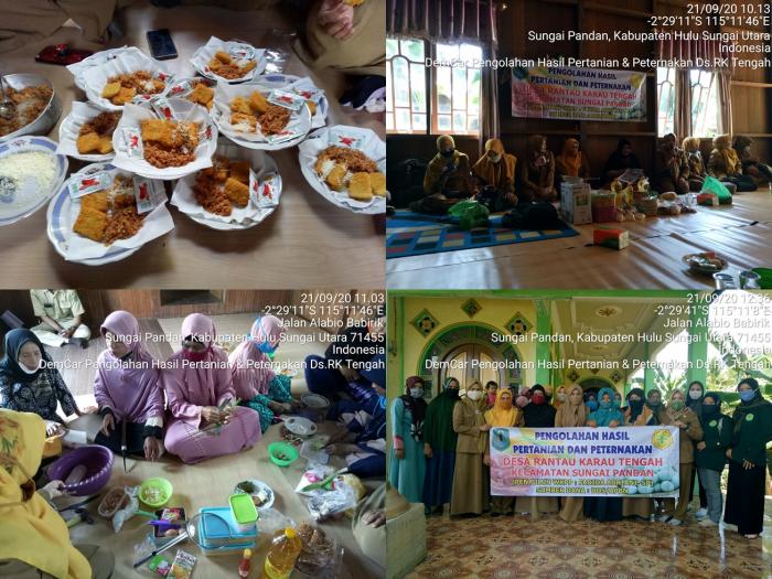 Demonstrasi Cara Pengolahan Hasil Pertanian dan Peternakan Desa Rantau Karau Tengah Kec. Sungai Pandan Kabupaten HSU