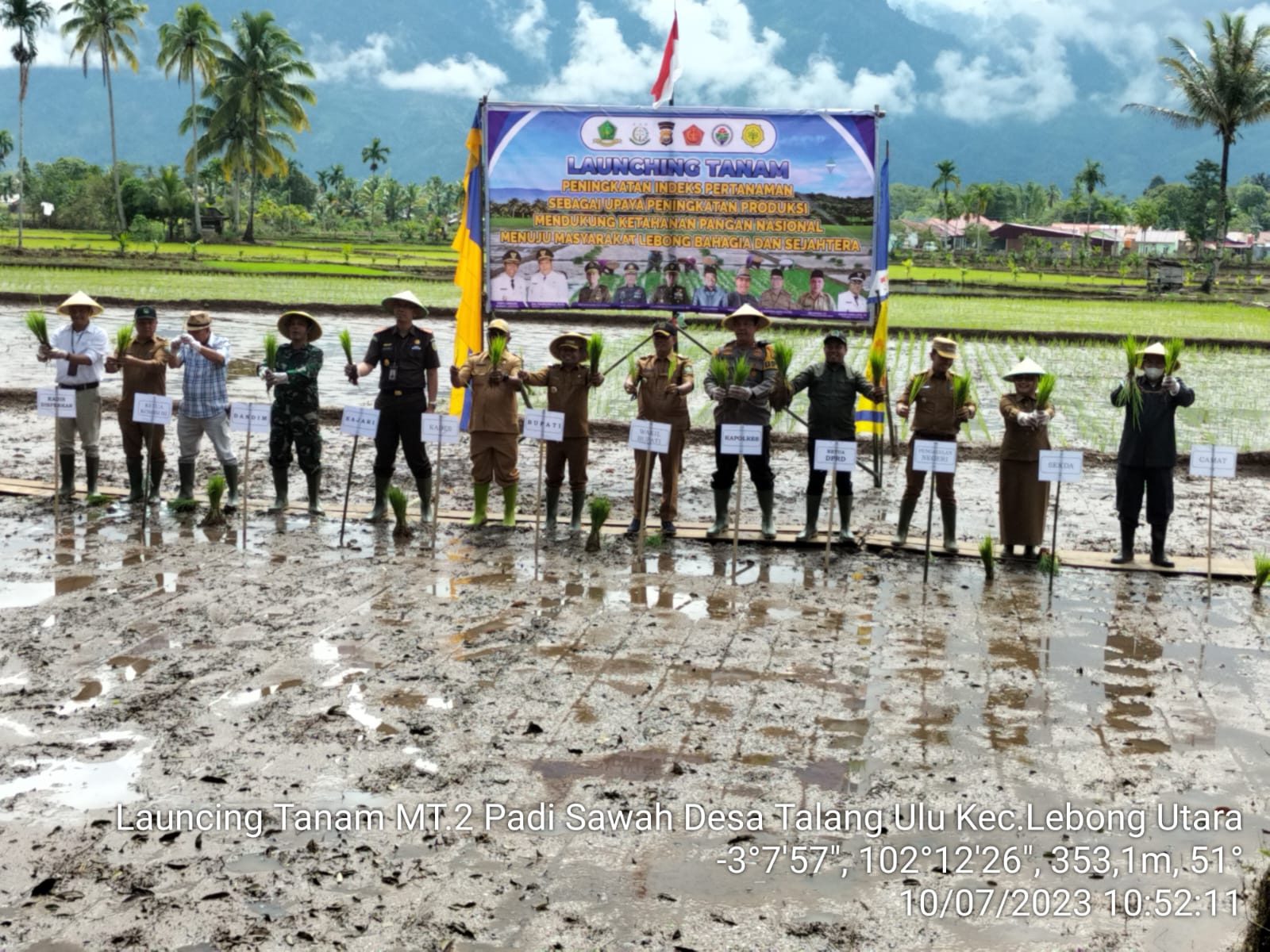 Launcing Tanam Padi Sawah Di Desa Talang Ulu Kecamatan Lebong Utara Kabupaten Lebong Propinsi Bengkulu