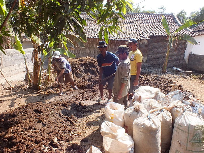 Membuat Pupuk Organik Dari Kotoran Sapi  Sebagai Upaya  Peningkatkan Bahan Organik Tanah Desa Wotgalih Kecamatan Nguling