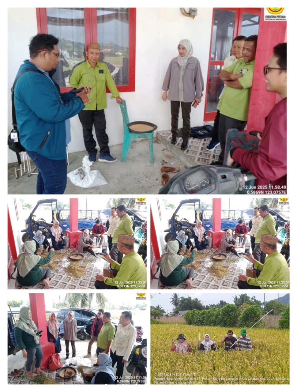Kabid Ketenagaan Penyuluh Pertanian, Kementan RI, Turut Dampingi Ubinan Padi Sawah KSA di Kec. Bulango Selatan