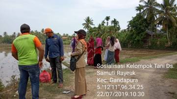 KUNJUNGAN LAPANGAN DENGAN KETUA KELOMPOK TANI